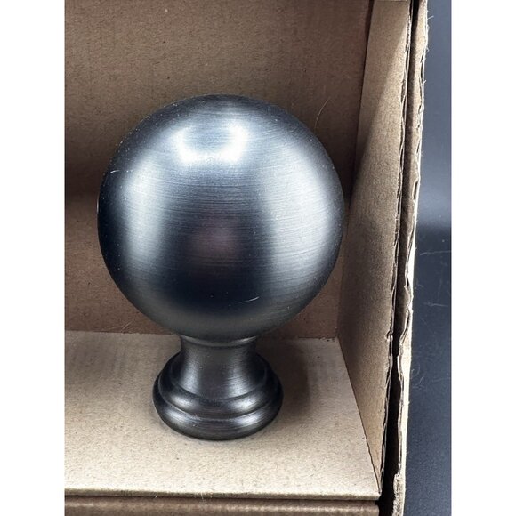 Allen + Roth - Round Finials Gunmetal Finish 1” Curtain Rod Ends #1239781 NEW - Picture 4 of 8